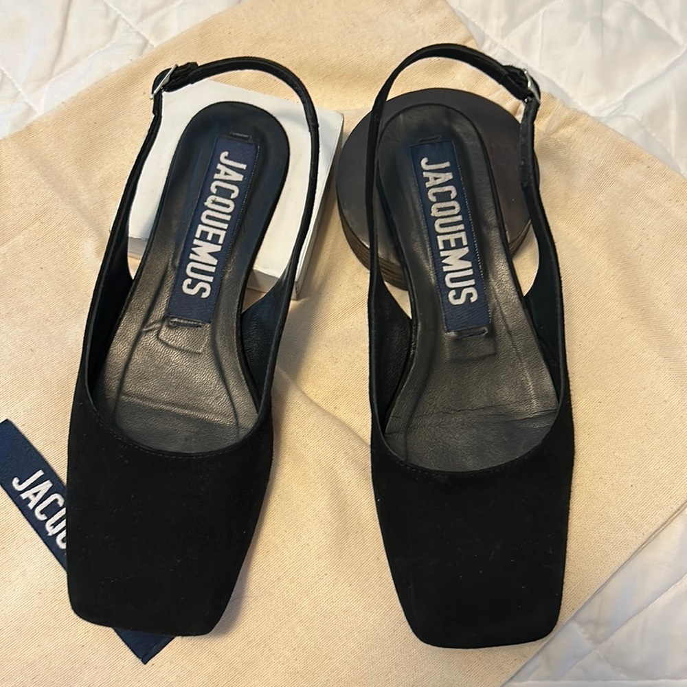 Jacquemus les chausse sling back mismatched block flats size 36 preloved